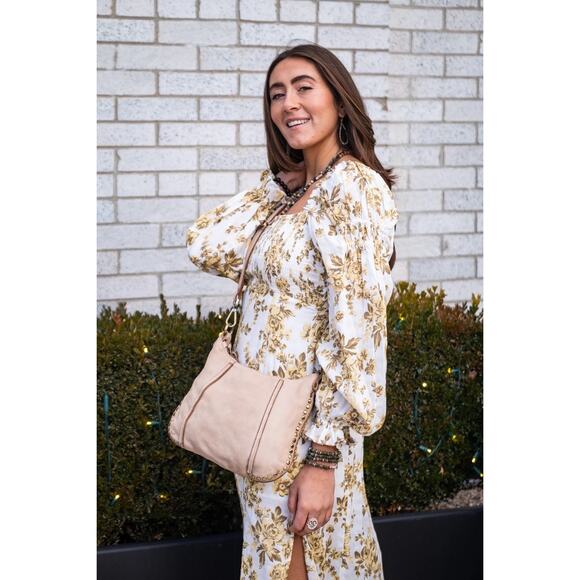 Free People Jaymes Smocked Floral Cream Midi-Dress Size XS - Picture 3 of 10